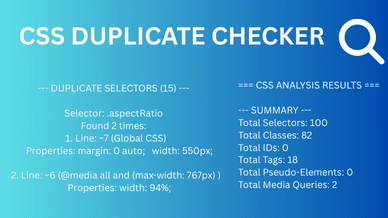 css duplicate checker